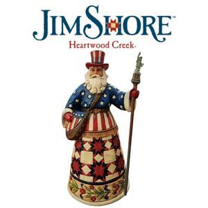 Jim Shore Heartwood Creek Enesco American Santa Figurine  in Original Box MINT